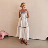Fresh Sweet Line Dress Mid Length Small Sling Dress